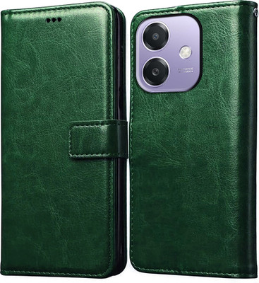 Casotec Flip Cover for Oppo A3 5G, Oppo A3x 4G, REDMI A3X(Green, Pack of: 1)