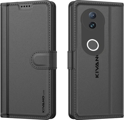 KIVANO LUXE Flip Cover for Vivo T4R 5G / iQOO Z10R 5G / Vivo V50E 5G / Vivo V50 5G(Black, Magnetic Case, Pack of: 1)