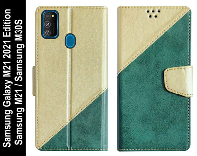 SBMS Flip Cover for Samsung Galaxy M30S / Samsung M21 2021 Edition / Samsung M21 Back Cover Case(Green, Shock Proof, Pack of: 1)