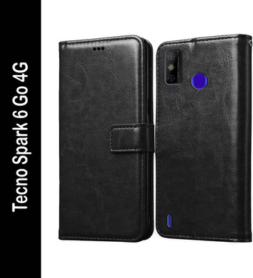Flipkart SmartBuy Flip Cover for Tecno Spark 6 Go(Black, Pack of: 1)