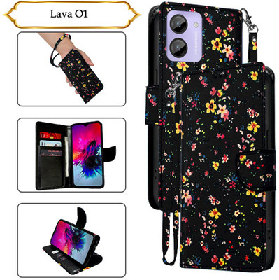SALGO Flip Cover for Lava O1(Black, Pack of: 1)