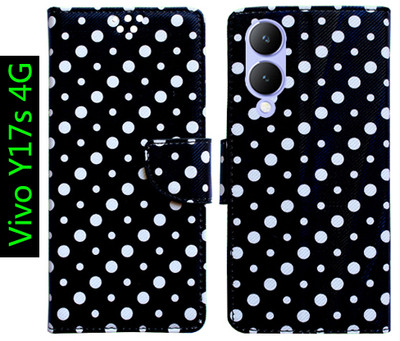 Toklot Flip Cover for Vivo Y17s 4G(Black, White, Pack of: 1)