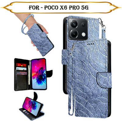 PARGO Flip Cover for Poco X6 Pro 5G(Silver, Pack of: 1)