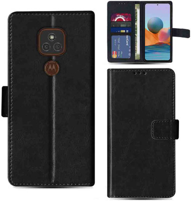 Kalua Mall Flip Cover for Moto E7 Plus pouch cover | Moto XT2081-1 pouch cover | Black(Black, Magnetic Case, Pack of: 1)