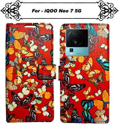 Asmart Flip Cover for iQoo Neo 7 5G(Red, Pack of: 1)