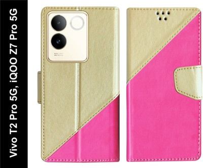 SBMS Flip Cover for iQOO Z7 Pro 5G / Vivo T2 Pro 5G(Pink, Shock Proof, Pack of: 1)