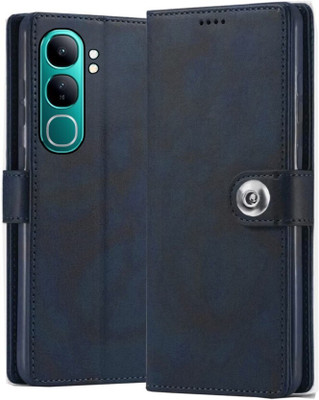 Aarov Flip Cover for Vivo Y300 5G, Vivo V40 Lite 5G(Blue, Dual Protection)