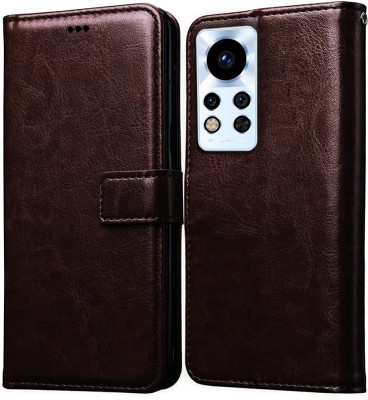 Never Late Flip Cover for Infinix Note 12i(Brown, Grip Case, Pack of: 1)