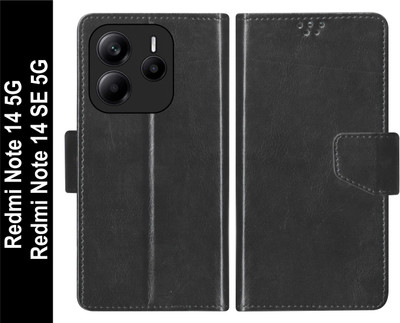 SBMS Flip Cover for Xiaomi Mi Redmi Note 14 5G / Redmi Note 14 SE 5G Back Cover Case with Magnatic Closure(Black, Shock Proof, Pack of: 1)