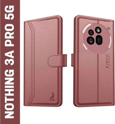 AIBEX Flip Cover for Nothing Phone (3a) Pro 5G|Premium Leather Finish | Magnetic Closure | Kickstand Feature(Brown, Magnetic Case, Pack of: 1)