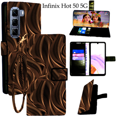 Mxkart Flip Cover for Infinix Hot 50 5G(Brown, Pack of: 1)