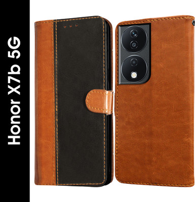 Casotec Flip Cover for Honor X7b 5G(Black, Pack of: 1)