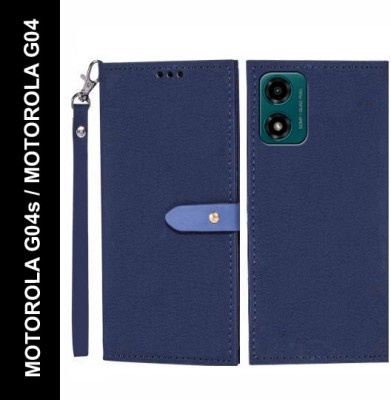 Turncoat Flip Cover for MOTOROLA G04s, MOTOROLA G04(Blue, Grip Case, Pack of: 1)