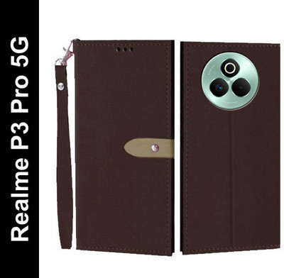 Wynhard Flip Cover for Realme P3 Pro 5G(Brown, Grip Case, Pack of: 1)