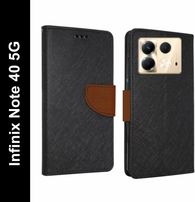 Wristlet Flip Cover for Infinix Note 40 5G(Brown, Cases with Holder, Pack of: 1)