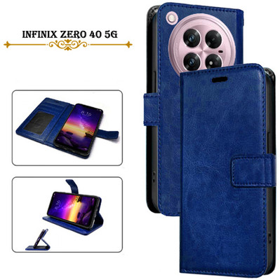 Asmart Flip Cover for Infinix Zero 40 5G(Blue, Pack of: 1)