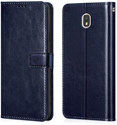 COVERHEAD Flip Cover for Samsung Galaxy j7 pro leather flip (Blue, Shock Proof, Pack of: 1)(Blue, Cases with Holder)