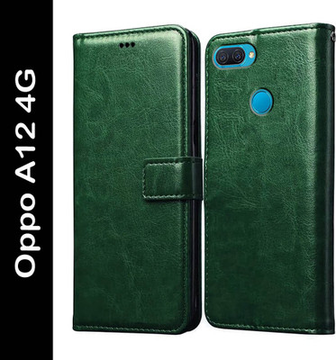 Casotec Flip Cover for Oppo A12(Green, Pack of: 1)