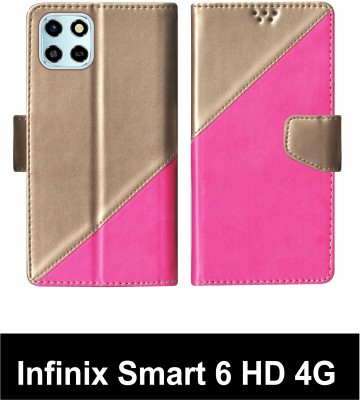 Telecase Flip Cover for Infinix Smart 6 HD 4G Multicolor(Pink, Shock Proof, Pack of: 1)