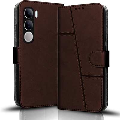 Coverskart Flip Cover for VIVO V40 Lite 5G(Brown, Dual Protection, Pack of: 1)