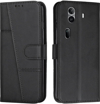 NIMMIKA ENTERPRISES Flip Cover for Oppo Reno 11 Pro 5G(Premium Leather Material | 360-degree protection | Kickstand Feature)(Black, Dual Protection, Pack of: 1)