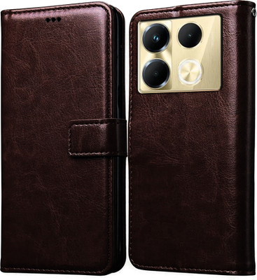 Casotec Flip Cover for Infinix Note 40 Pro 5G(Brown, Pack of: 1)