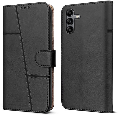 YoZoo Flip Cover for Samsung Galaxy A25 5G |Vegan PU Leather |Foldable Stand & Pocket(Black, Dual Protection, Pack of: 1)