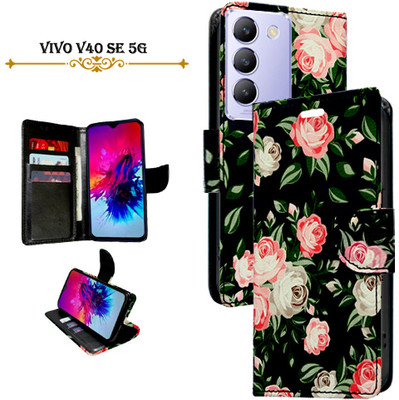 Asmart Flip Cover for Vivo V40 SE 5G(Black, Pack of: 1)