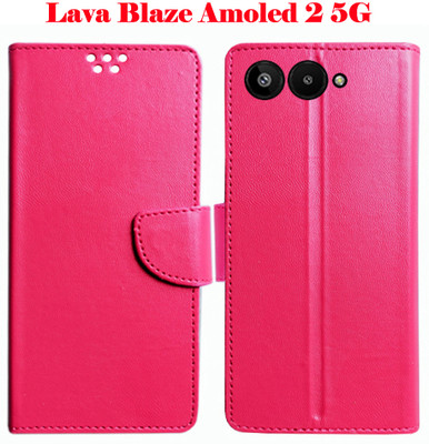 Mxkart Flip Cover for Lava Blaze Amoled 2 5G(Pink, Pack of: 1)