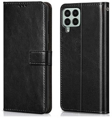 AKSP Flip Cover for Samsung Galaxy M53 (5G) Leather Finish and Card Pockets(Black, Magnetic Case, Pack of: 1)