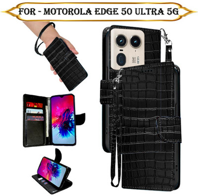 PARGO Flip Cover for Motorola Edge 50 Ultra 5G(Black, Pack of: 1)