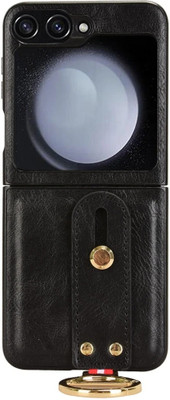 HIGAR Flip Cover for Samsung Galaxy Z Flip 6 / Z Flip 7 FE 5G, Leather Shockproof Polycarbonate Case(Black, Ring Case, Pack of: 1)