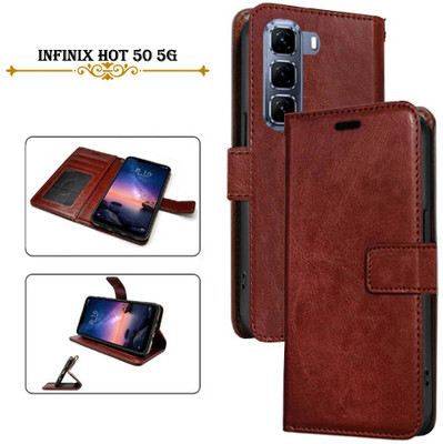 PARGO Flip Cover for Infinix Hot 50 5G(Brown, Pack of: 1)