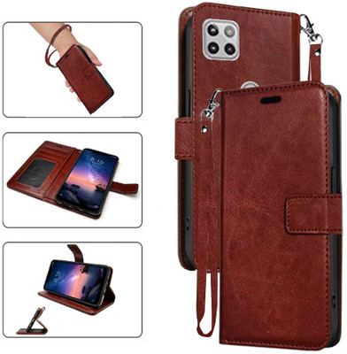 SALGO Flip Cover for Motorola Moto G 5G(Brown, Pack of: 1)