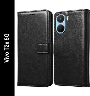 Casotec Flip Cover for Vivo T2x 5G(Black, Pack of: 1)