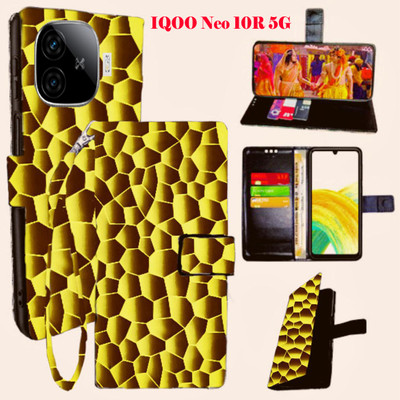Realgo Flip Cover for IQOO Neo 10R 5G(Yellow, Pack of: 1)