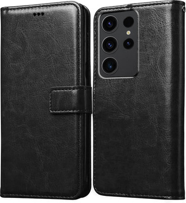 Casotec Flip Cover for Samsung Galaxy S23 Ultra 5G(Black, Pack of: 1)