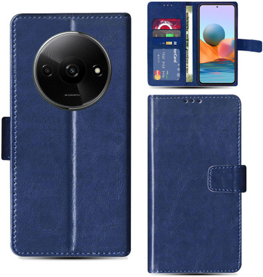 Kalua Mall Flip Cover for Poco MZB0GE3IN folding cover | Poco C61 folding cover | Blue(Blue, Magnetic Case, Pack of: 1)