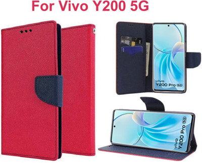 Carnage Flip Cover for Vivo Y200 Pro 5G, Vivo Y300 Plus 5G(Pink, Cases with Holder, Pack of: 1)