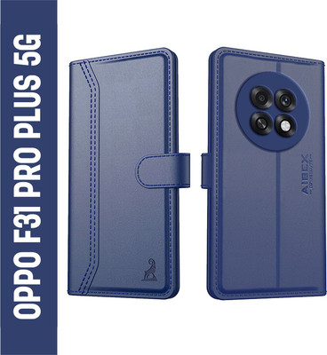 AIBEX Flip Cover for Oppo F31 Pro Plus 5G |Premium Leather Finish | Magnetic Closure | Kickstand Feature(Blue, Magnetic Case, Pack of: 1)