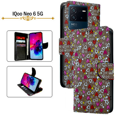Cutemart Flip Cover for IQoo Neo 6 5G(Brown, Pack of: 1)