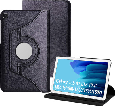 TGK Flip Cover for Samsung Galaxy Tab A7 LTE 10.4 inch(Black, Dual Protection, Pack of: 1)