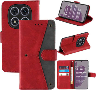 Aaghosh Flip Cover for Redmi Note 14 Pro 5G, POCO X7 5G(Red, Shock Proof, Pack of: 1)