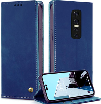 MobileMantra Book Cover for Vivo V17 Pro | Highly Recommended Wallet Case | Top Trending Flip Back Cover(Blue, Shock Proof, Pack of: 1)