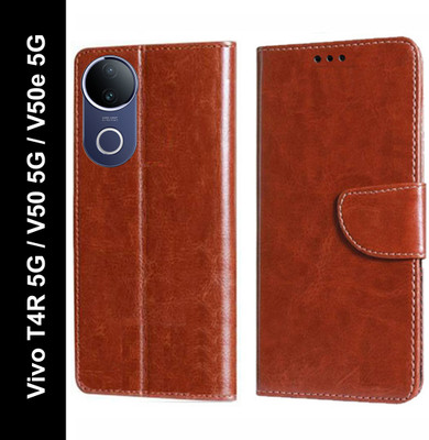 Mashgul Flip Cover for Vivo T4R 5G, vivo V50 5G, Vivo V50e 5G(Brown, Shock Proof, Pack of: 1)
