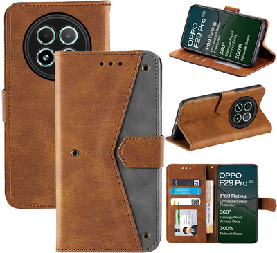 Autofocus Flip Cover for Oppo F29 Pro 5G(Brown, Camera Bump Protector, Pack of: 1)