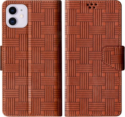 Telecase Flip Cover for Apple Iphone 12(Brown, Shock Proof, Pack of: 1)