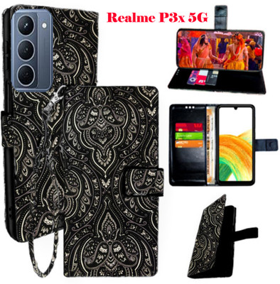 SHANNO Flip Cover for realme P3x 5G(Black, Pack of: 1)