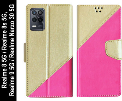 SBMS Flip Cover for Realme 8s 5G / Realme 8 5G / Realme 9 5G / Realme Narzo 30 5G(Pink, Shock Proof, Pack of: 1)