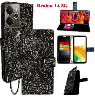 Mxkart Flip Cover for Realme 14 5G(Black, Pack of: 1)